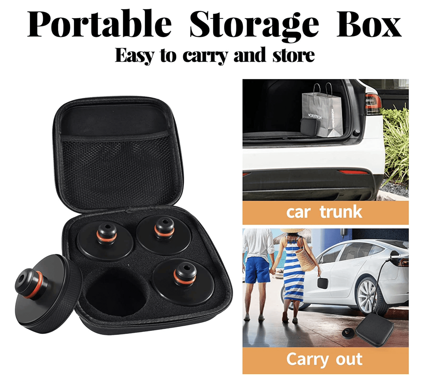 Jack Pad for Tesla Model 3/S/X/Y, 4 Pucks with a Storage Case, Accessories for Tesla Vehicles