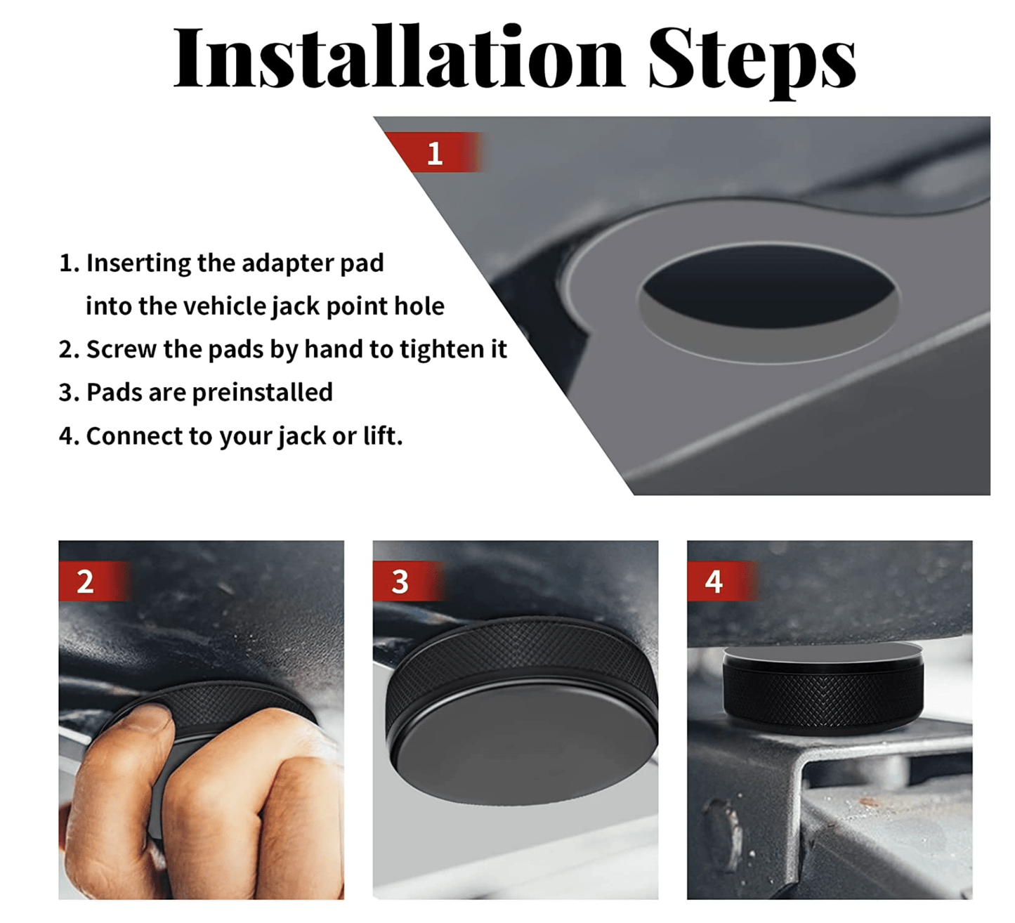 Jack Pad for Tesla Model 3/S/X/Y, 4 Pucks with a Storage Case, Accessories for Tesla Vehicles
