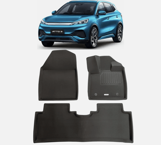 BYD ATTO 3 RHD Floor Mats 3D XPE Textured Waterproof Anti-Slip - Front Rear 2023