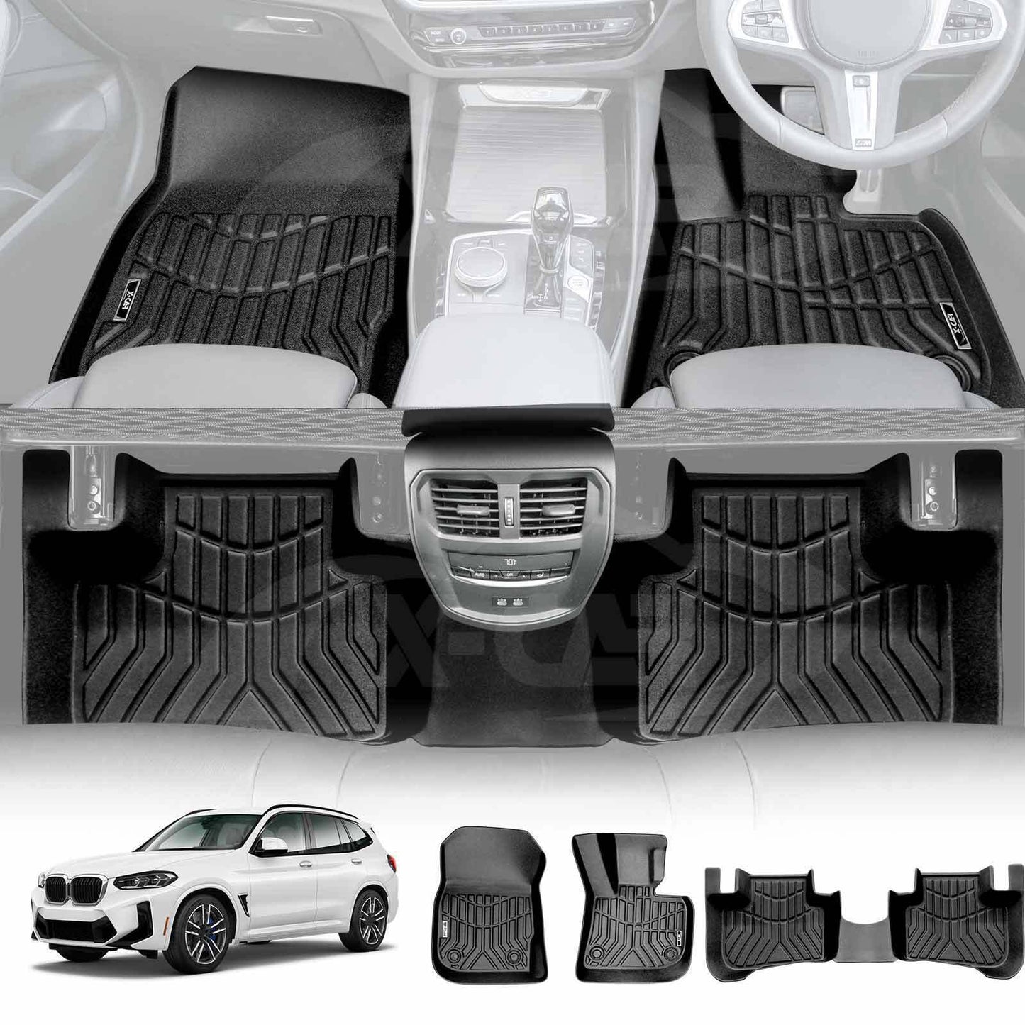 BMW X3 iX3 G01 2017-24 - Trunk Cargo Floor Mats Boot Liner Back Seat Protector