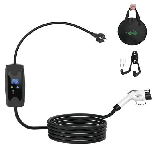 100 - 240V Type 1 Electric Vehicle EV Charger | 5 Meters Cable, 8/10A Adjustable | Australian Plug | Portable SAE J1772 EVSE Electric Vehicle Charger Plug - in EV Charging Cable Station - Sun Fusion Australia