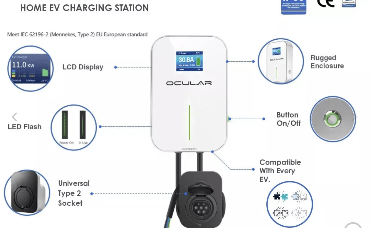 The Ocular LTE Three Phase Charging Station - 22 kW - Untethered