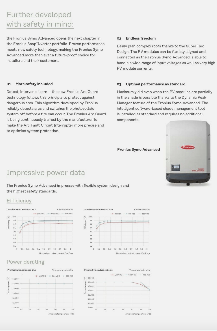 FRONIUS Symo Advanced 10 kW 3 Phase 2 MPPT (SYMO ADVANCED 10.0-3-M)